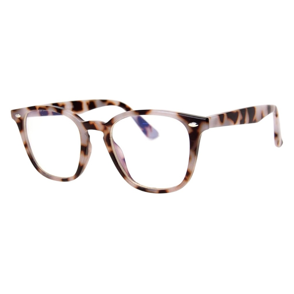 AJ Morgan brown beige tortoise classic round blue light blocking eyeglasses